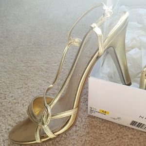 Gold Strappy Sandals